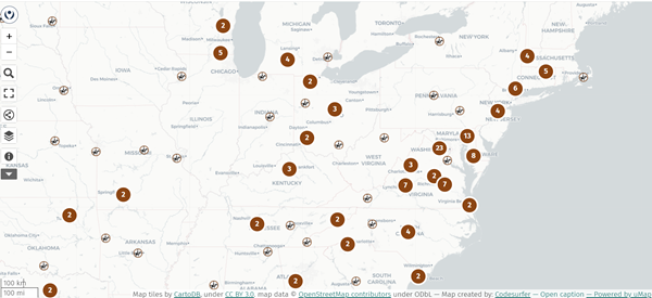 Equine Assisted Centers Map